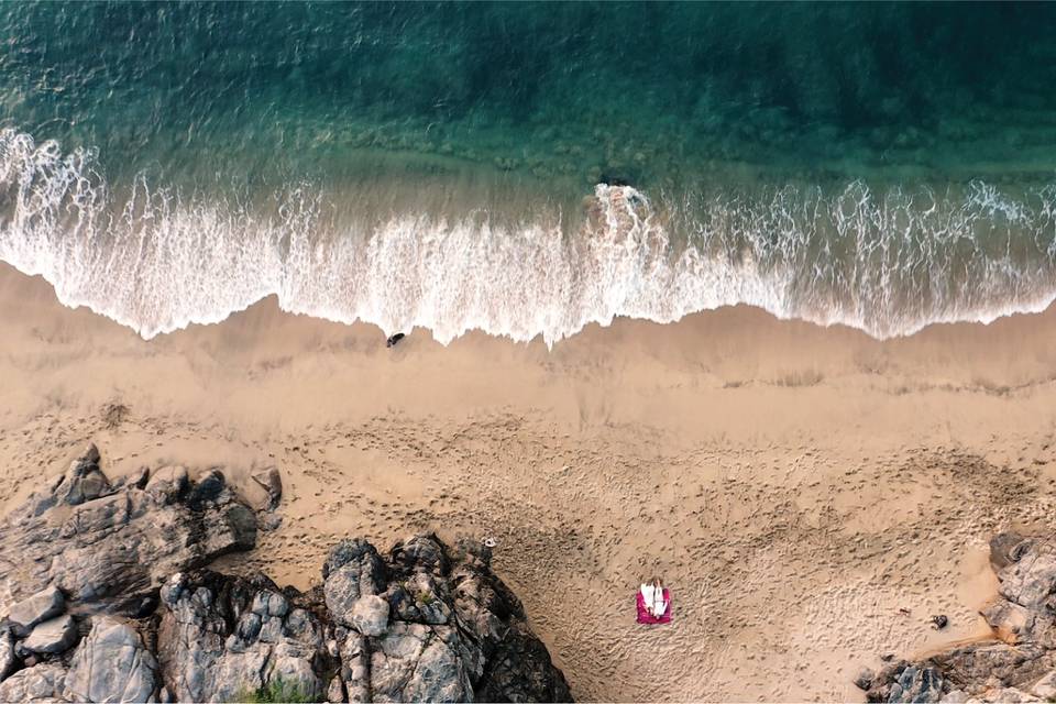 Drone Shot of Sayulita Wedding