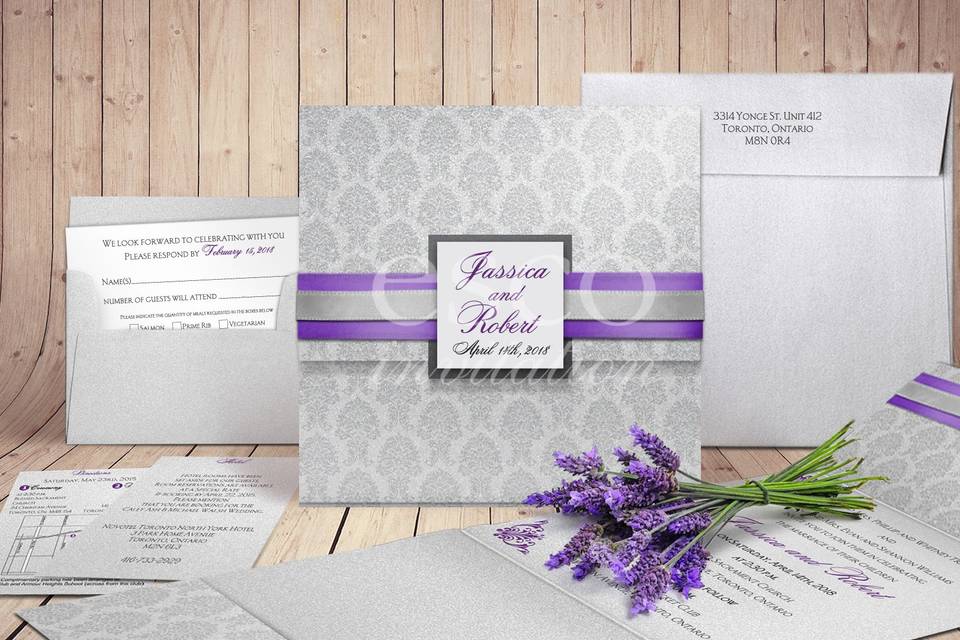 Pocket wedding invitation