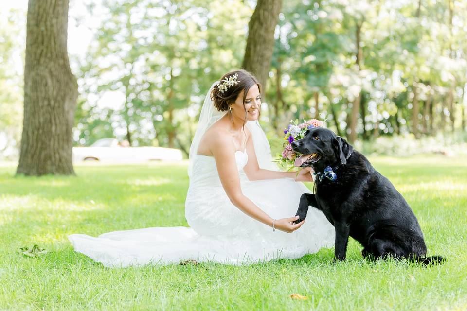 Bride and her dog