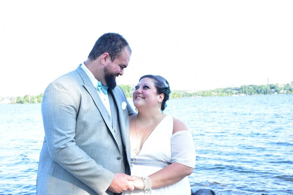 Fun wedding portrait