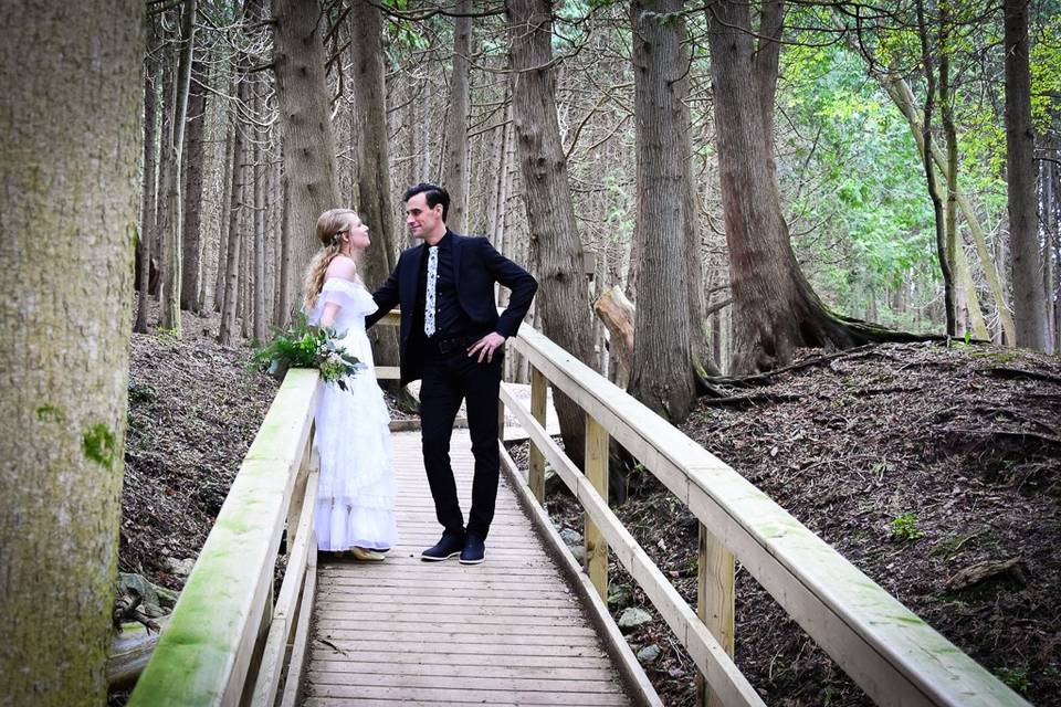 Vintage style wedding portrait