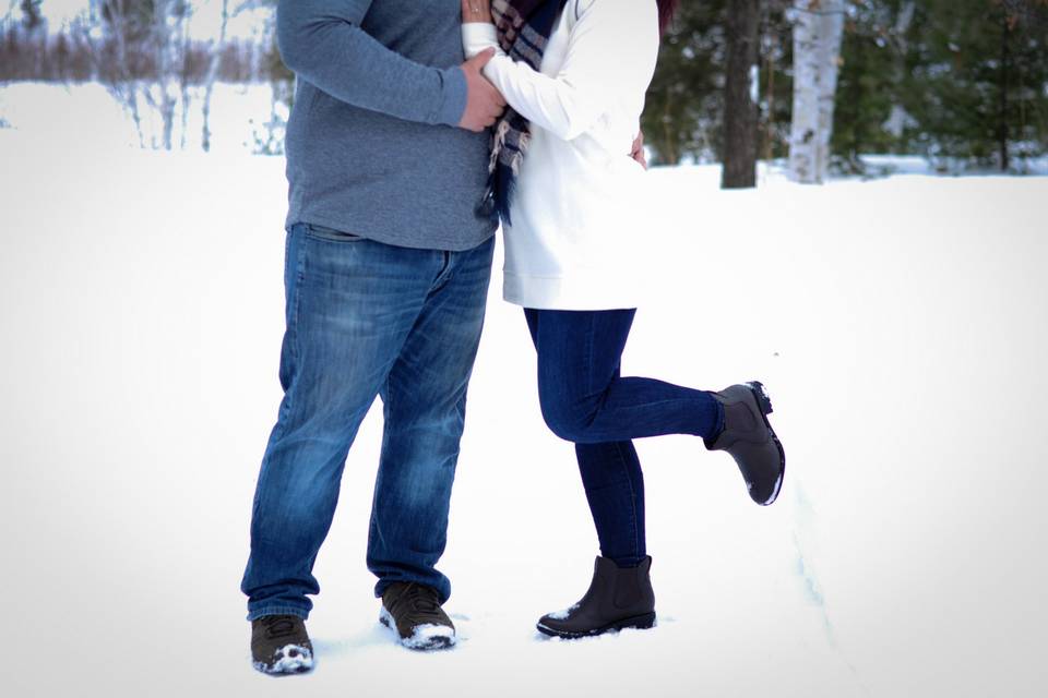 Couple among the trees