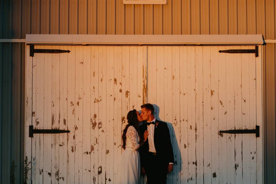 Sunlit wedding portrait