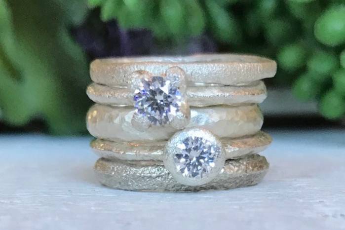Stunning stacked rings
