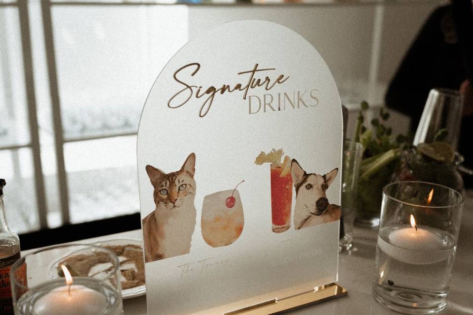 Custom cocktail sign