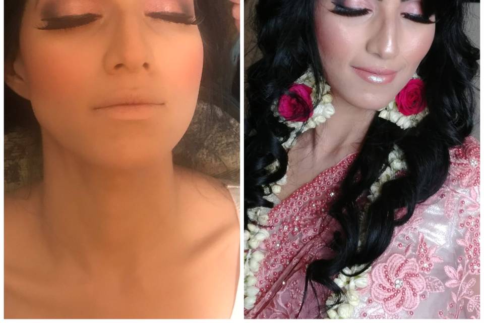 Bridal makeup and hair