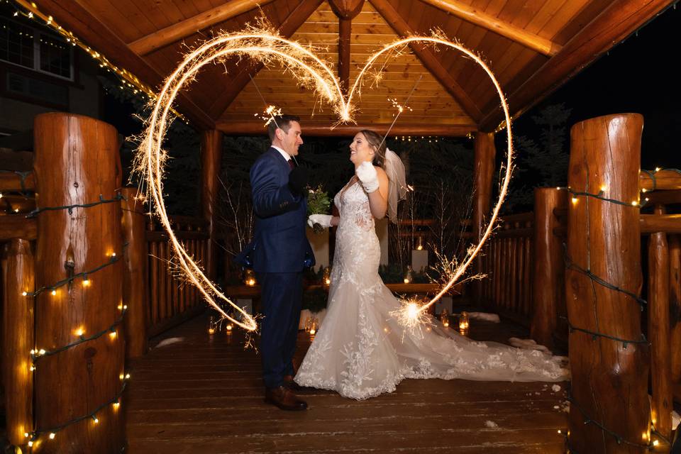 Sparklers in a heart