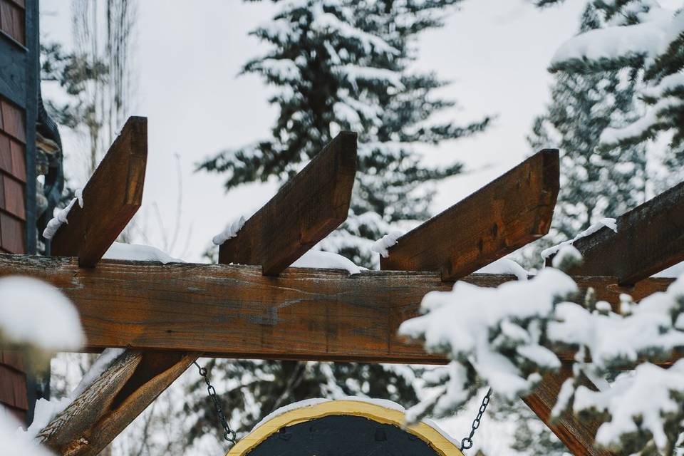 Hand carved sign