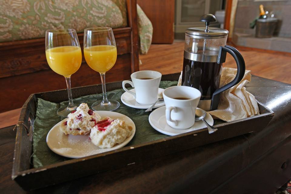 Room service coffee tray