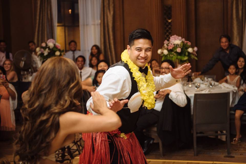 Dancing with the groom!