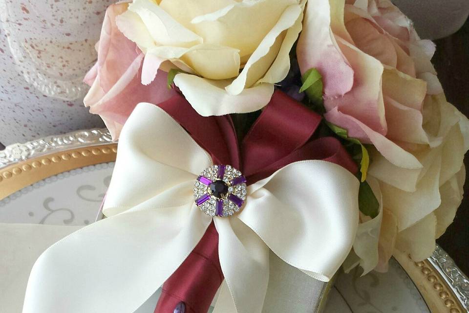 Calla lily rhinestone corsage