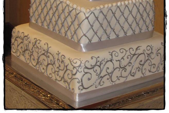 Three-tiered cake