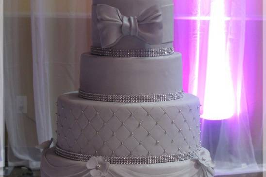 Three-tiered cake