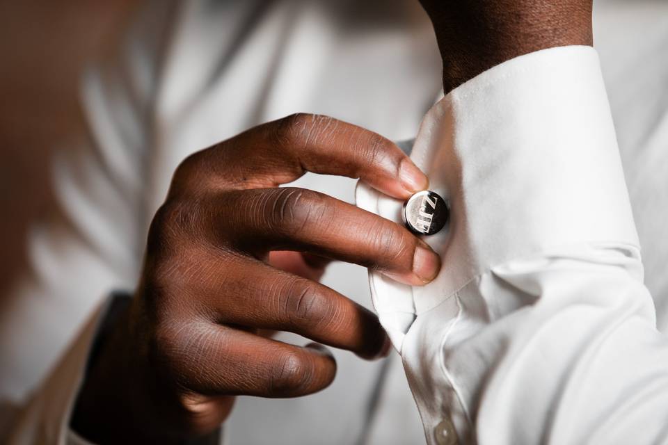 Groom getting ready