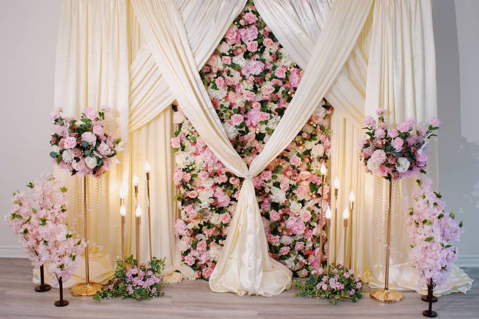 Gorgeous pink ivory backdrop