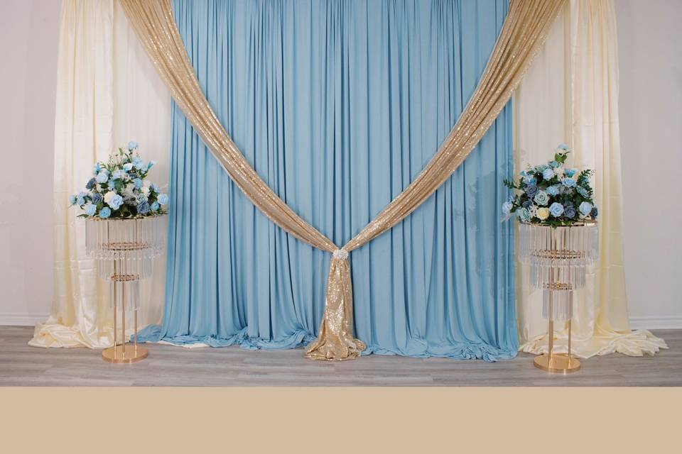 Beautiful blue/gold backdrop