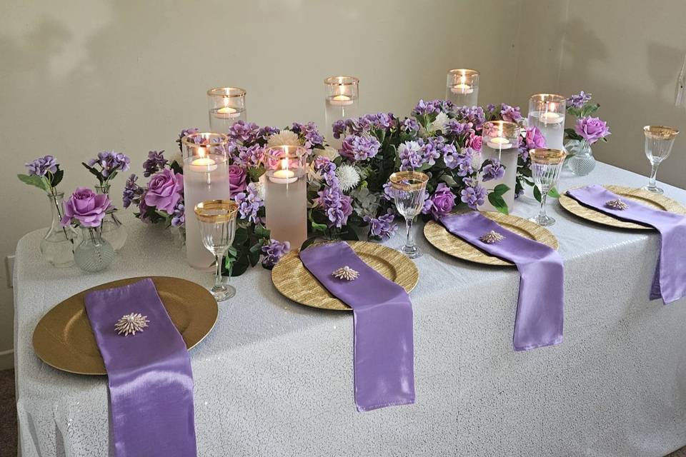 Shades of Purple Table Decor