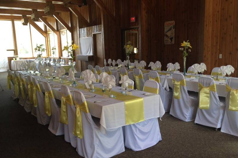 Seating arrangements with yellow