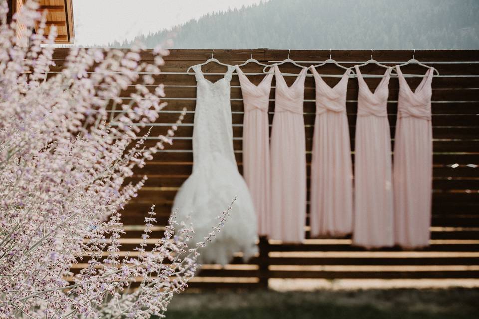 Wedding Dress with Bridesmaids