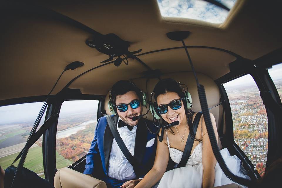 Wedding + helicopter