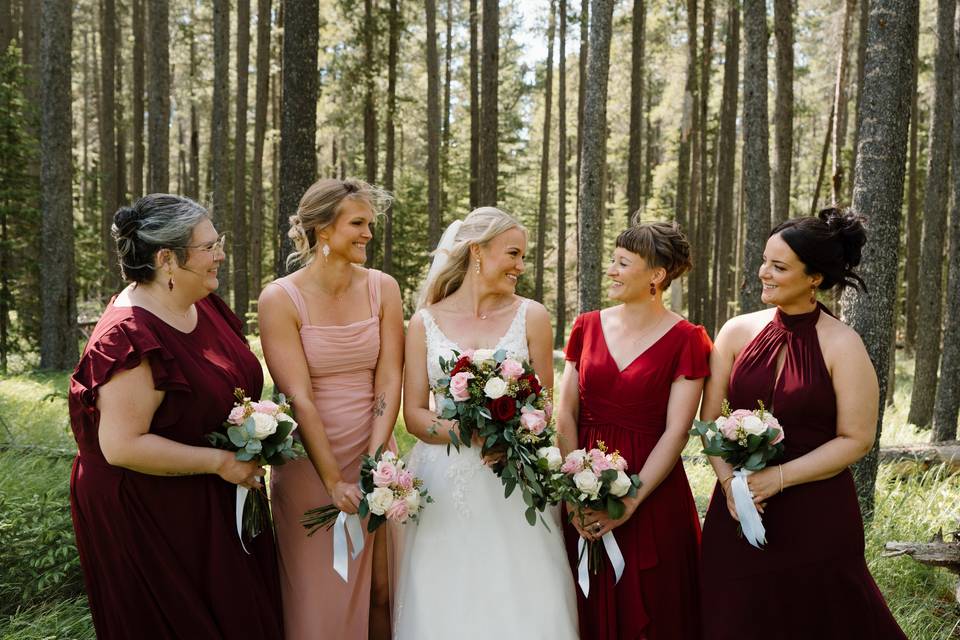 Bride and Bridesmaids