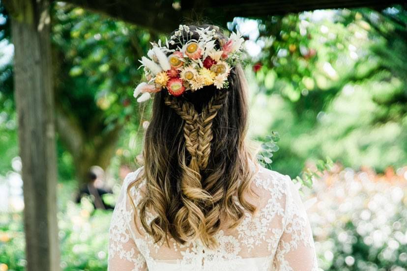 Boho floral hair