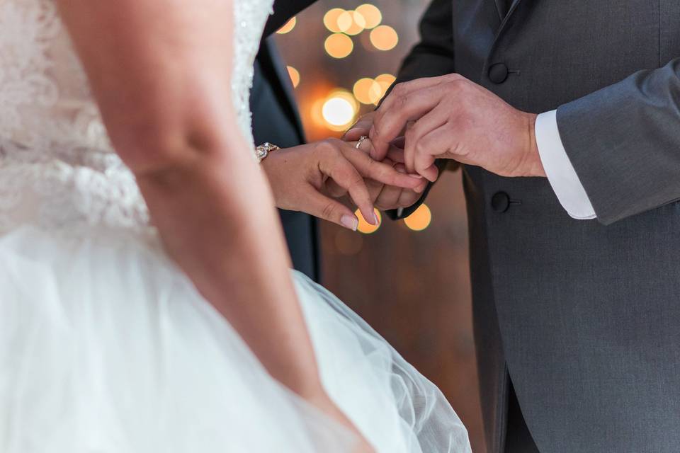 Ring exchange during ceremony