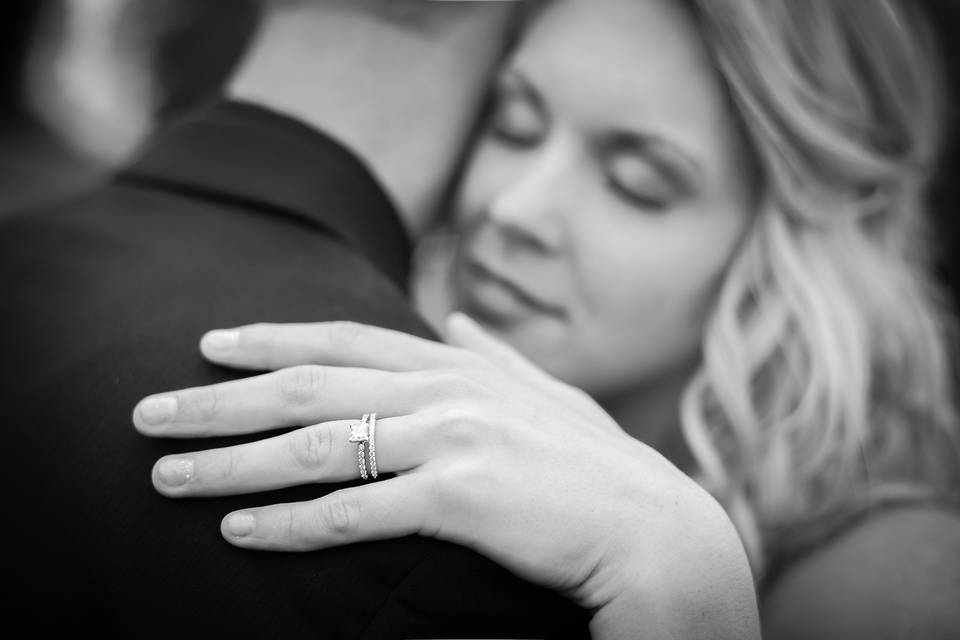 Ring shot of married couple