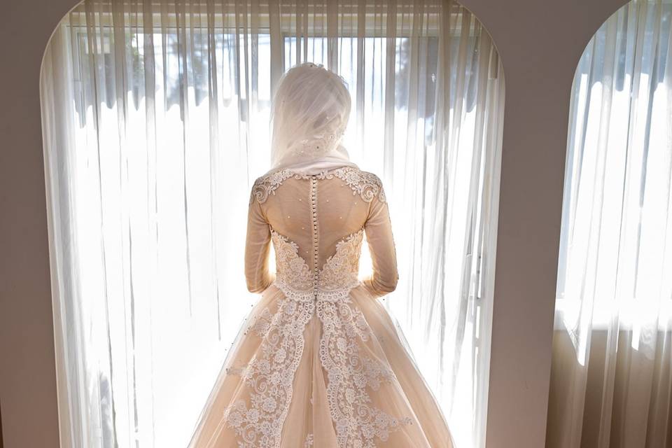 Custom made wedding dress