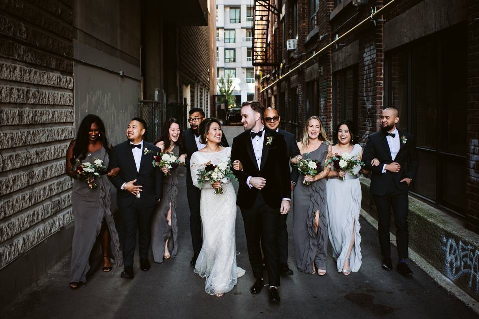 Wedding party portrait