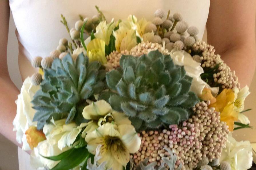 Bridal bouquet with succulents