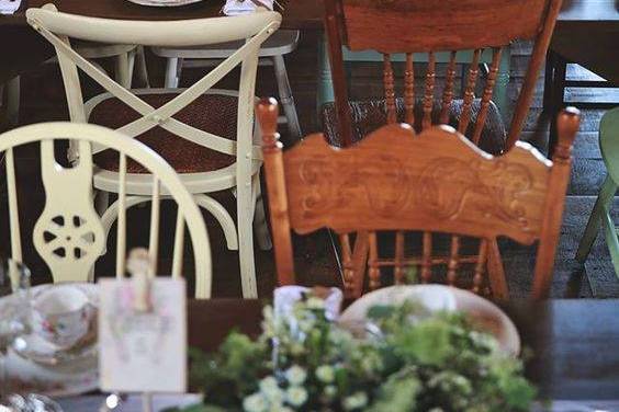 Rustic table arrangements