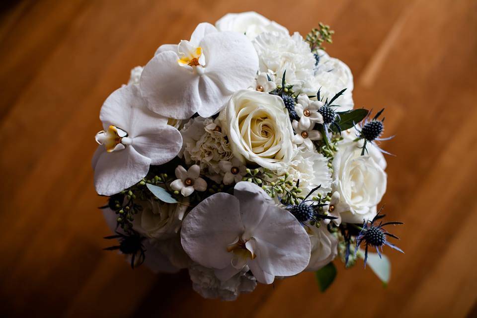 White orchid bridal bouquet