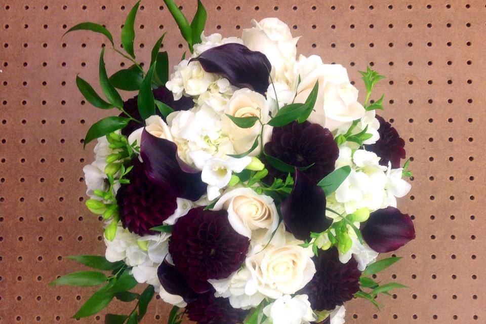 Purple and white bouquet