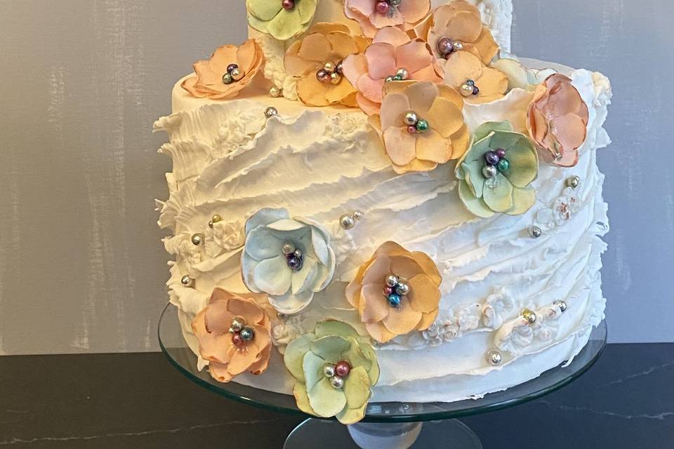 Vibrant 18th birthday cake.