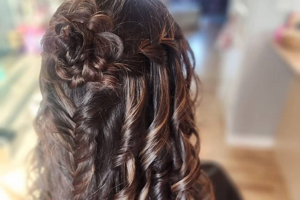 Bridal braids and curls