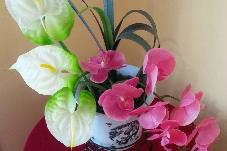 Calla Lily and Orchids