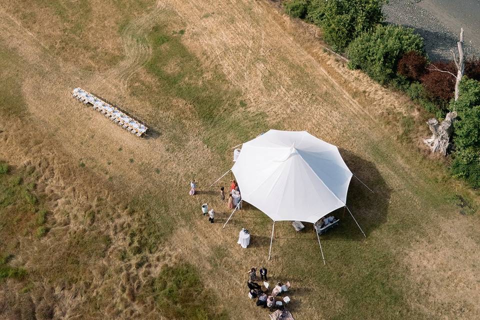 Aerial of reception site