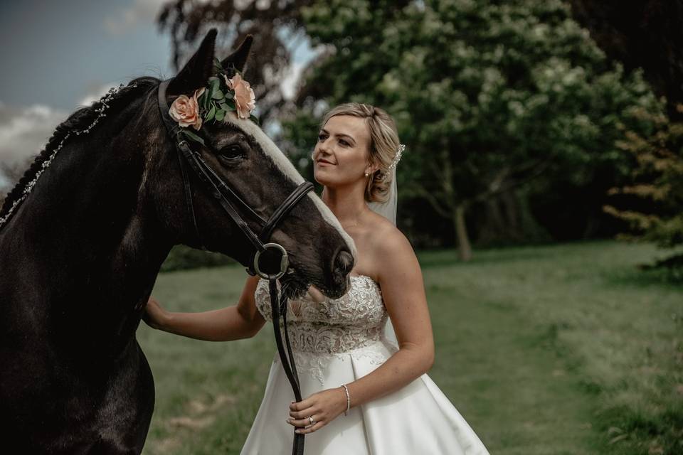 A bride and her horse