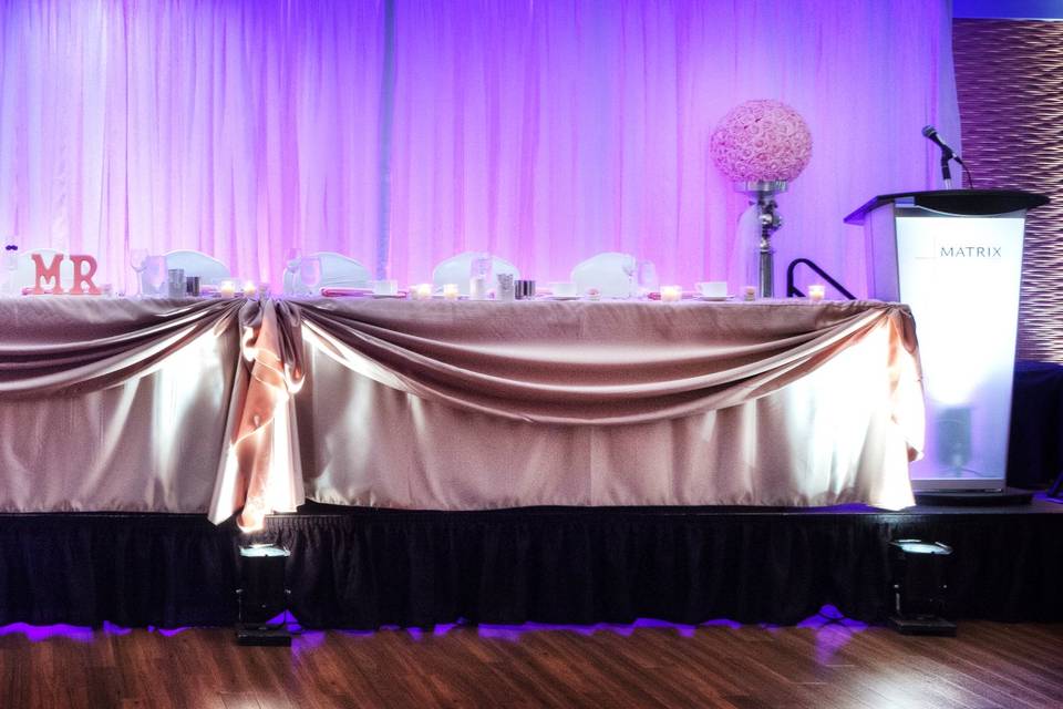 Romantic head table