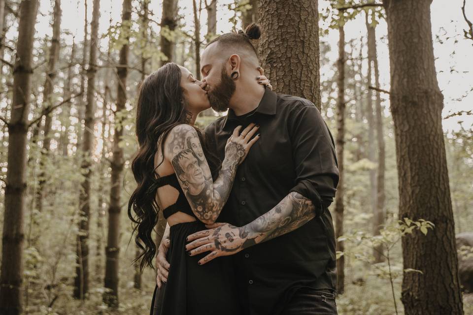 Forest couple engagement shoot