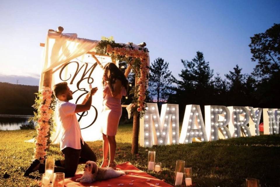 Marry Me Marquee Letters