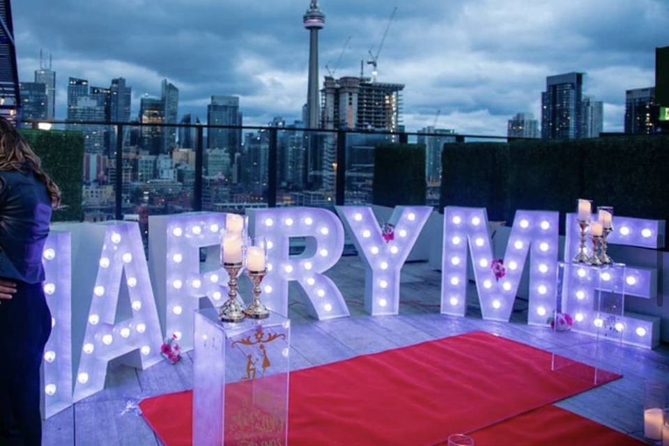 Marry Me Marquee Letters